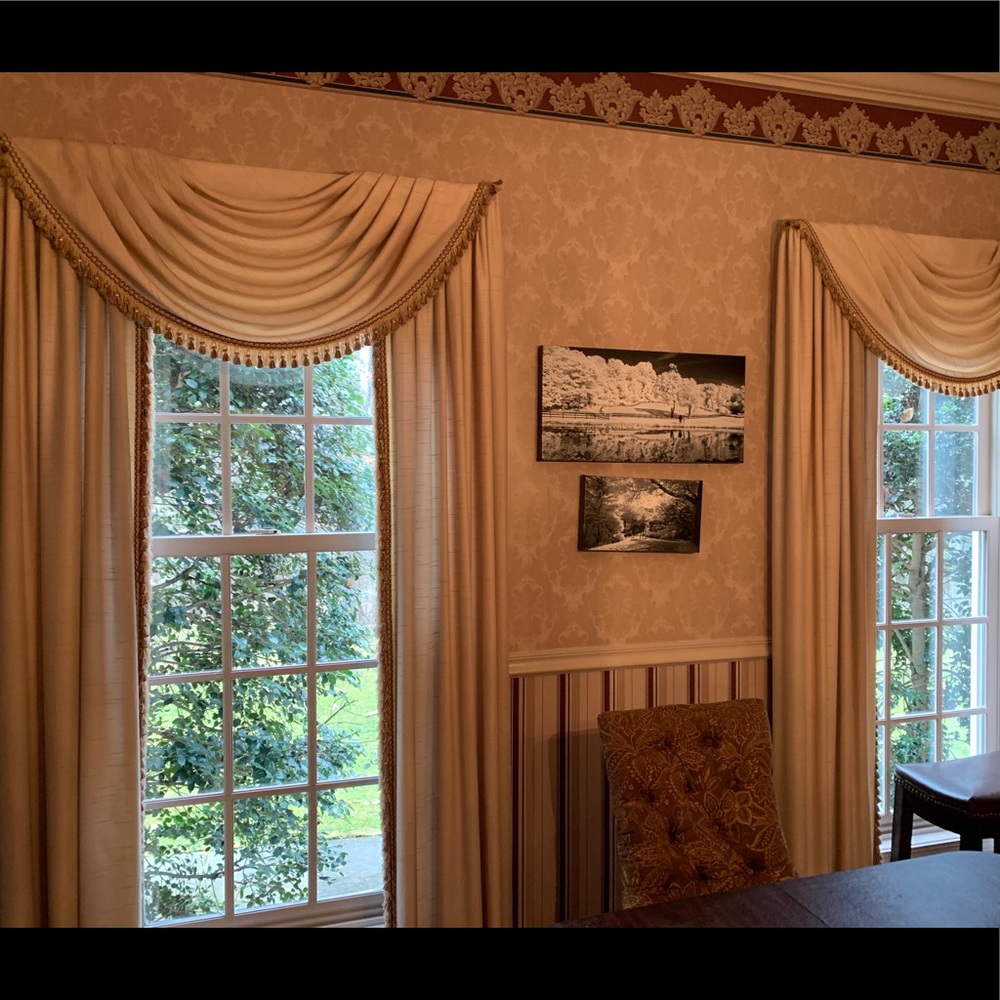 SOLD Long panel curtain set